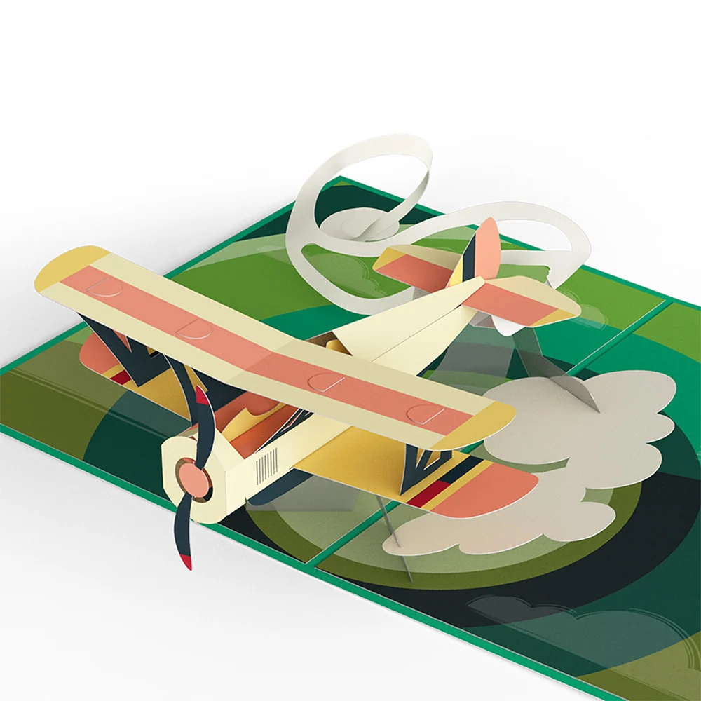 Lovepop Vintage Plane Birthday Pop-Up Card and Cruising Altitude Sentiment Set Cream - Image 3