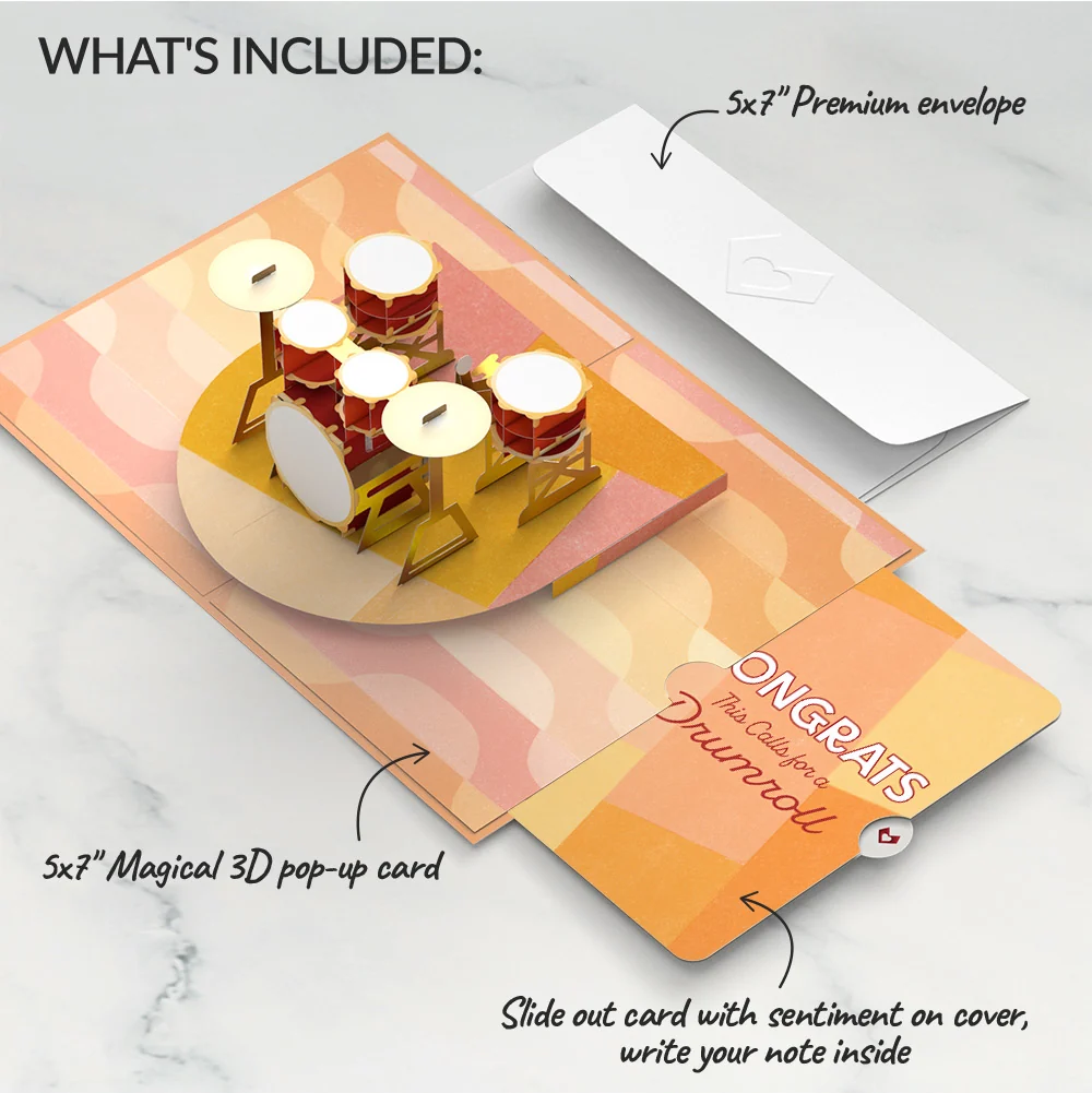Lovepop Drum Kit Congratulations Pop-Up Card and Sentiment Set - Image 2