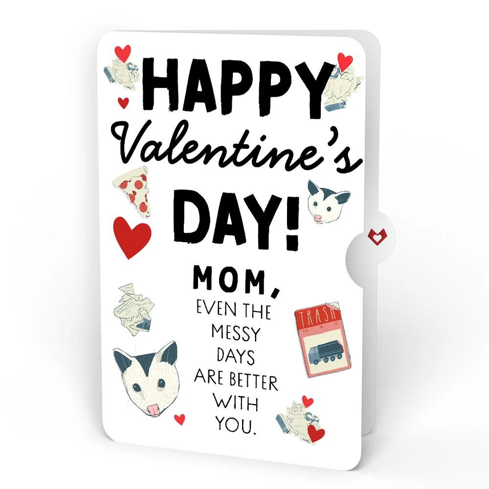 Lovepop Party Possums Valentine Glitter Bouquet and Sentiment Set for Mom Vase - Image 4