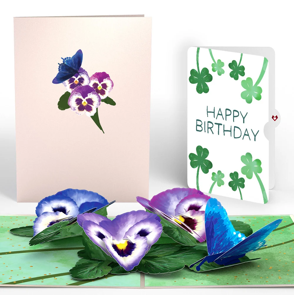 Lovepop Pansies Birthday Pop-Up Card and Sentiment Set