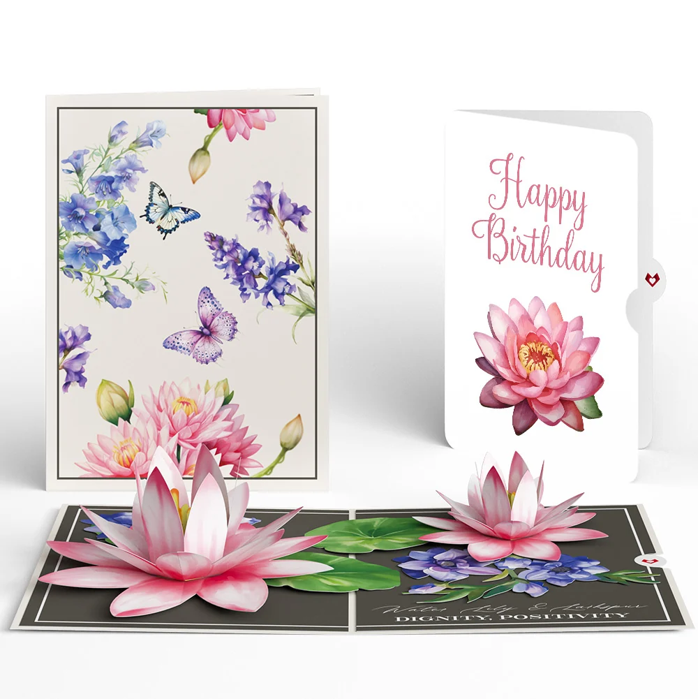 Lovepop Born to Bloom: July Birth Month Flowers Pop-Up Card and Sentiment Set Cream