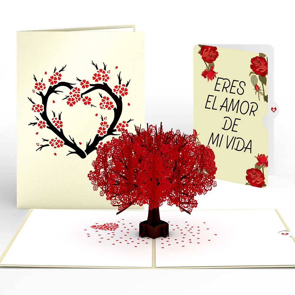 Lovepop Red Sakura Tree Eres El Amor De Mi Vida Valentine Pop-Up Card and Sentiment Set