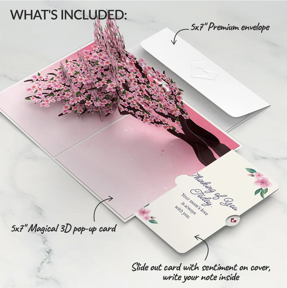 Lovepop Cherry Blossom Branches in Bloom Mother's Day Pop-Up Card and Thinking of You Today Sentiment Set - Image 2