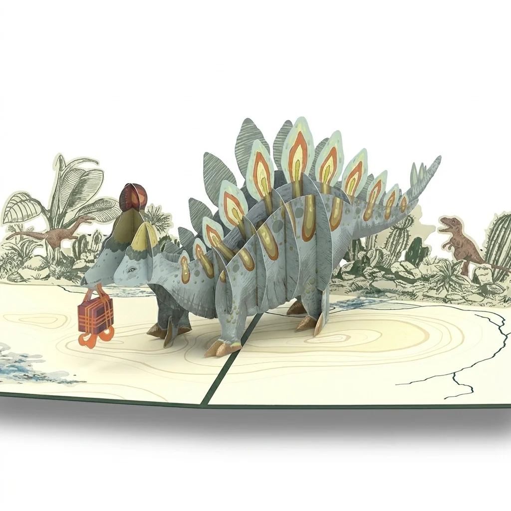 Lovepop Stegosaurus Birthday Pop-Up Card and Last Sentence Forgotten Sentiment Set for Kid Plate - Image 3