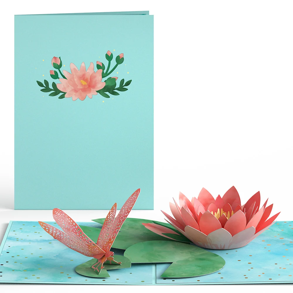 Lovepop Water Lily Dragonfly Pop-Up Card