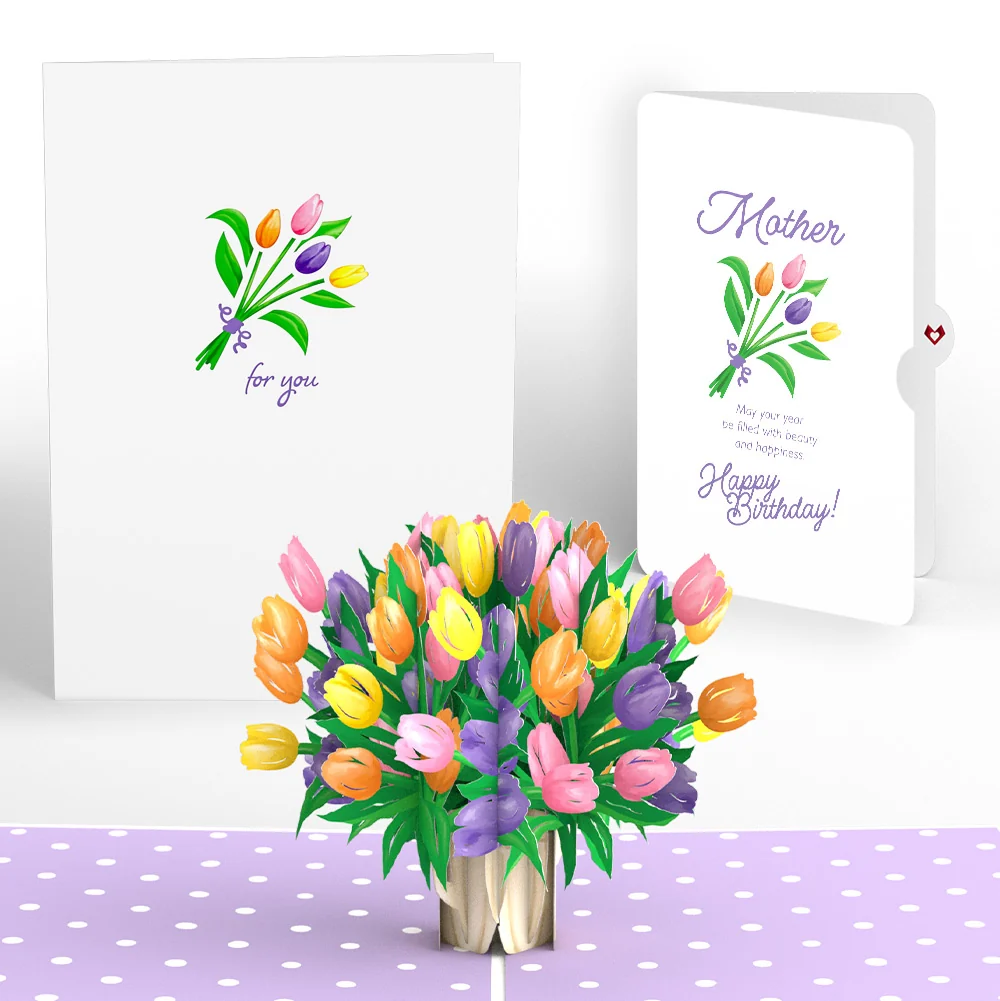 Lovepop Tulips Birthday Pop-Up Card and Spring Tulips Sentiment Set for Mother Vase