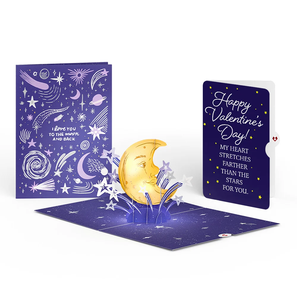 Lovepop Love You to the Moon and Back Valentine Light-Up Pop-Up Card and Sentiment Set