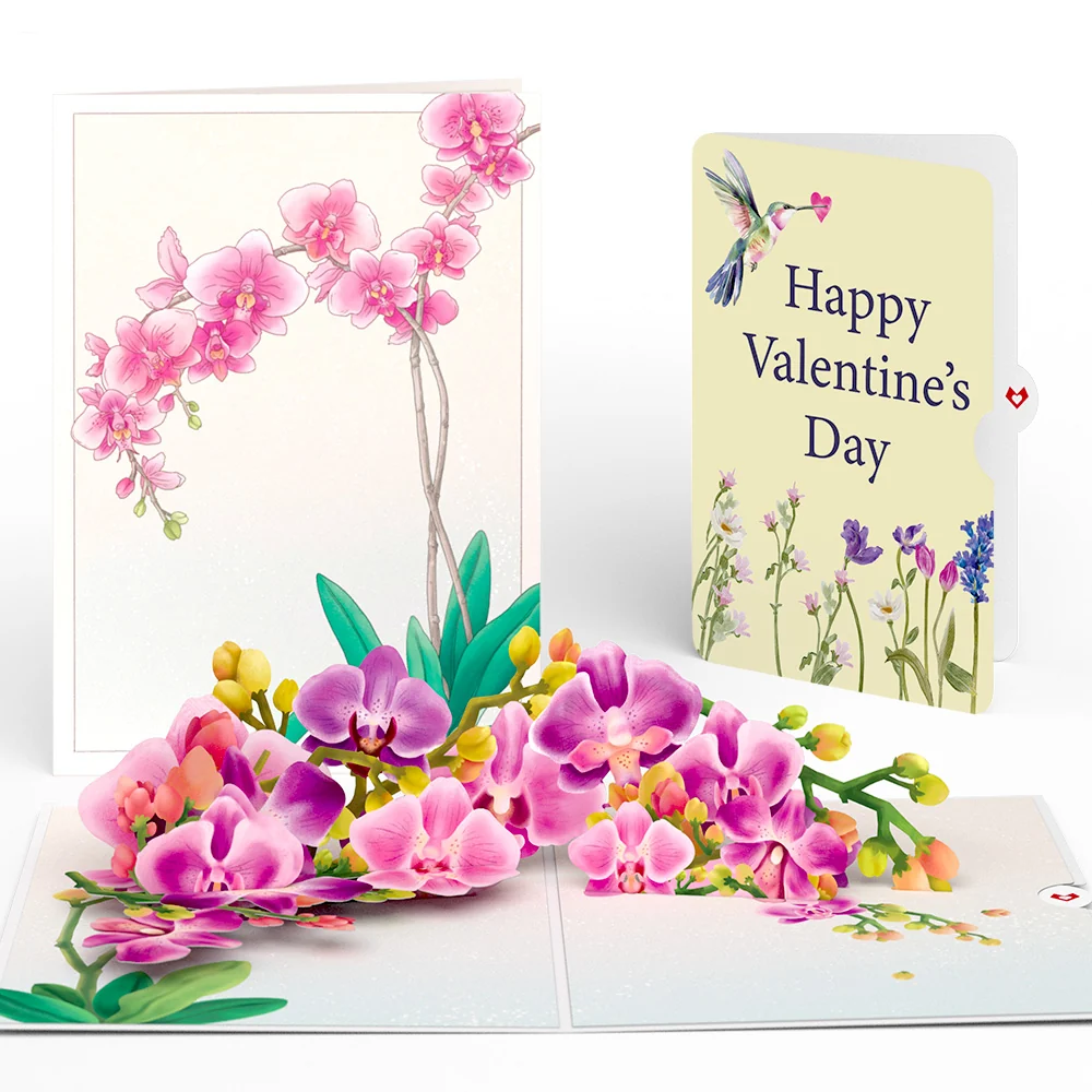 Lovepop Watercolor Orchid Valentine Pop-Up Card and Sentiment Set