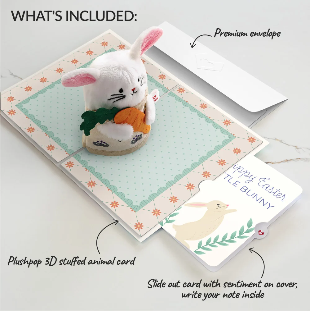 Lovepop 'Happy Easter Wishes' Bunny Plushpop Card and Sentiment Set for Kid - Image 2