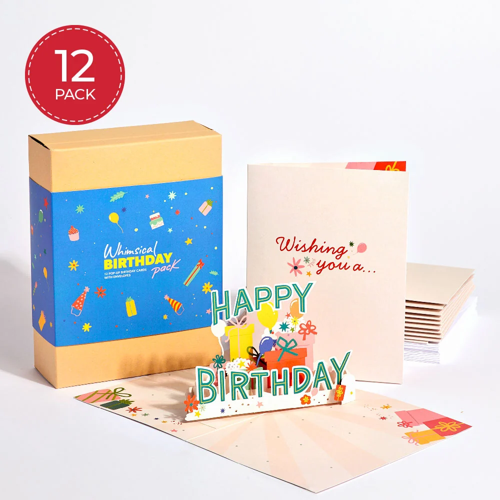 Lovepop Whimsical Birthday Box Set (Assorted 12-Pack): Paperpop Card