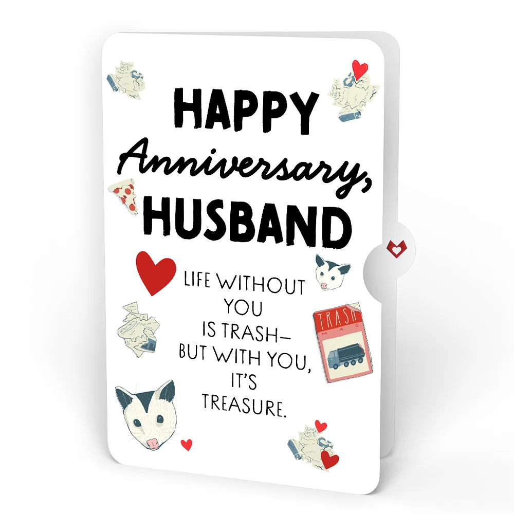 Lovepop Party Possums Anniversary Glitter Bouquet and Sentiment Set for Husband Vase - Image 4