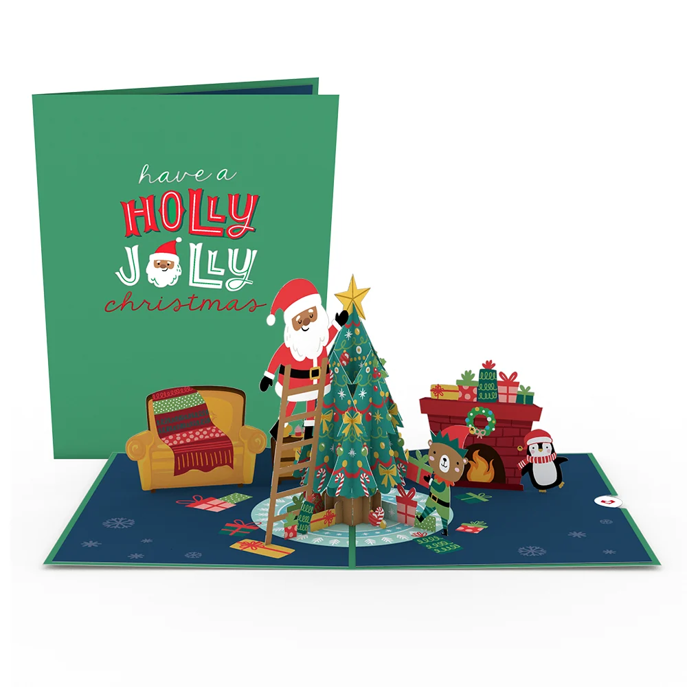 Lovepop Santa Decorating a Christmas Tree Pop-Up Card — SKU SB-41A7AF-2FEC2B5DB5D846