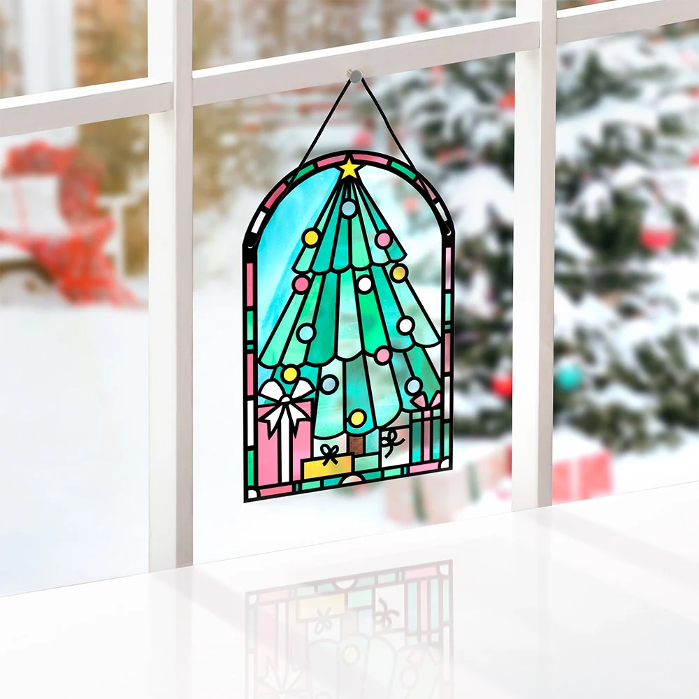 Lovepop Merry Christmas Tree Suncatcher Card