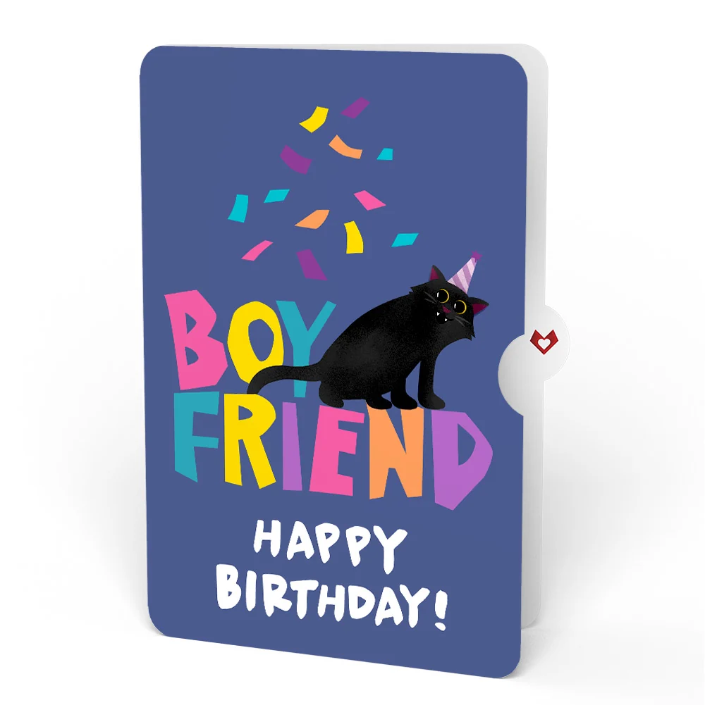 Lovepop Happy Birthday Cats Pop-Up Card and Sentiment Set for Boyfriend - Image 4