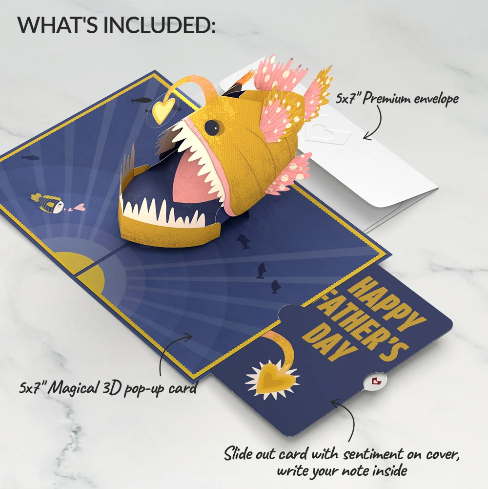 Lovepop You Are My Sunshine Anglerfish Father’s Day Pop-Up Card and Sentiment Set - Image 2