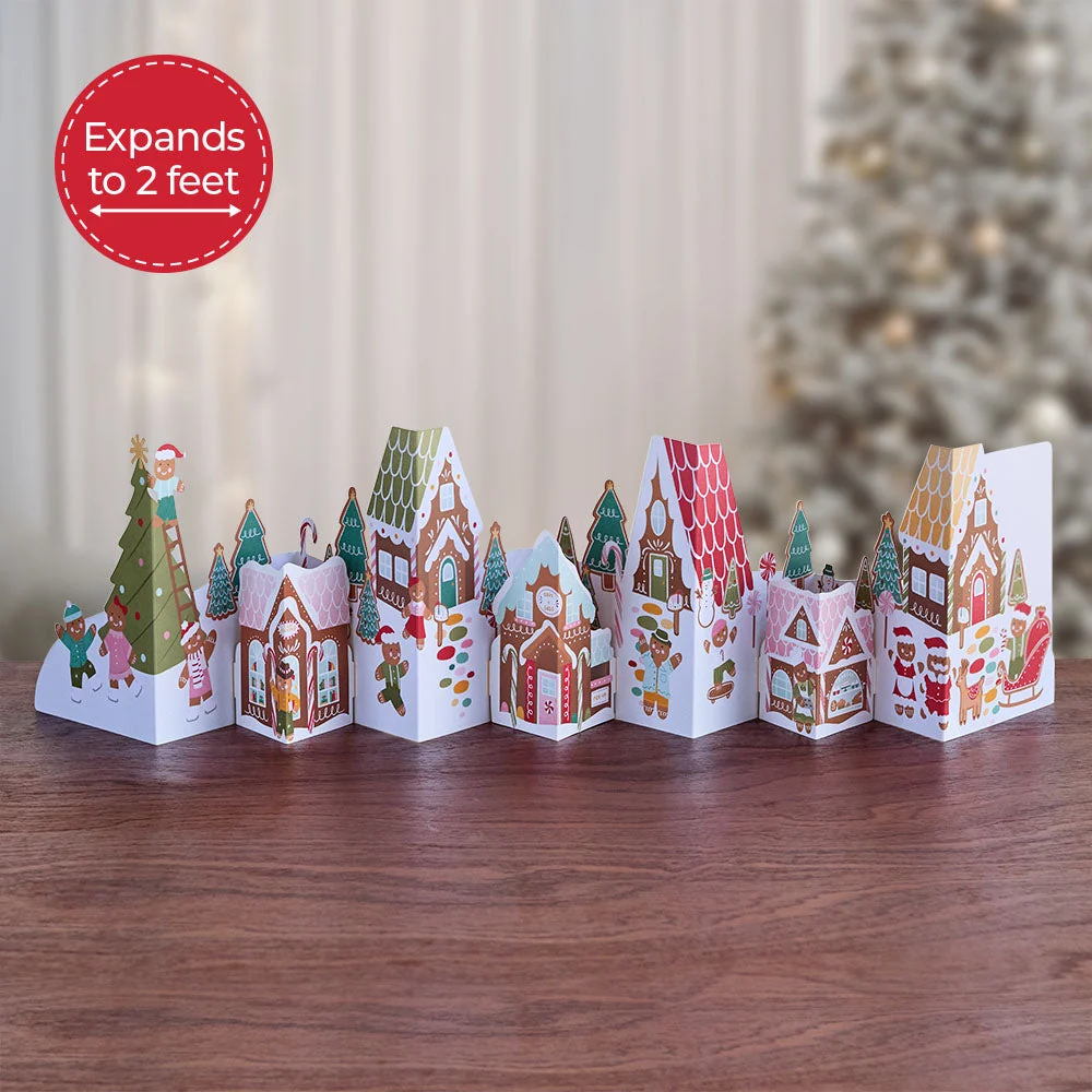 Lovepop Holiday Gingerbread Village Loooooong Card (Expands to 2 feet)