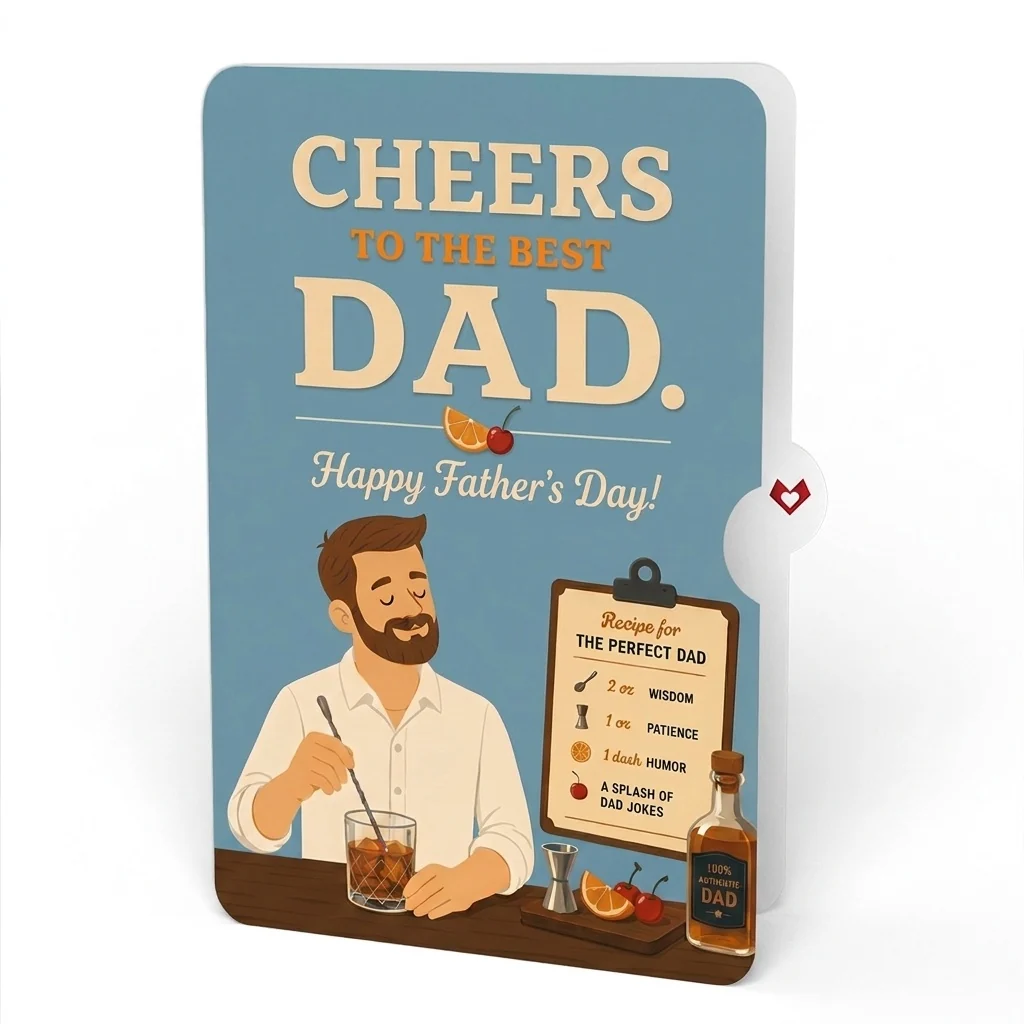 Lovepop Cheers Father's Day Pop-Up Card and Cocktail Mix Sentiment Set for Dad Bottle - Image 4