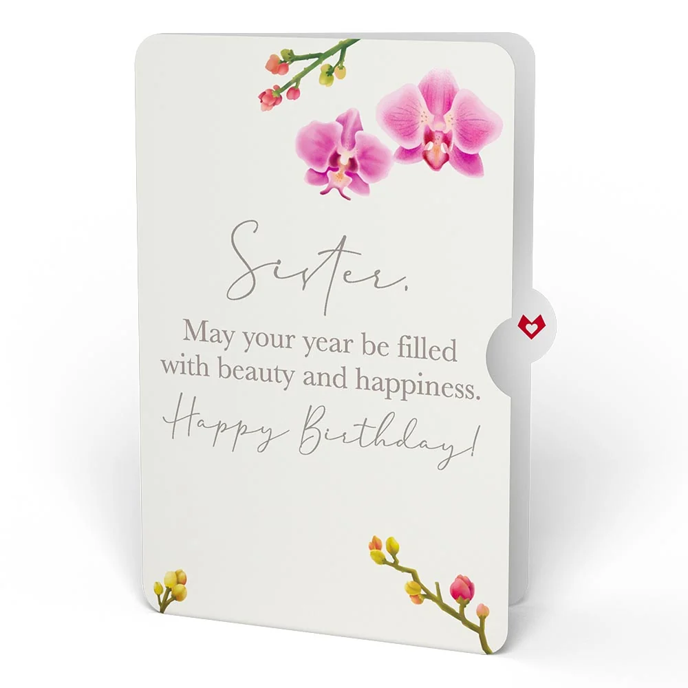 Lovepop Watercolor Orchid Birthday Pop-Up Card and Sentiment Set for Sister - Image 4