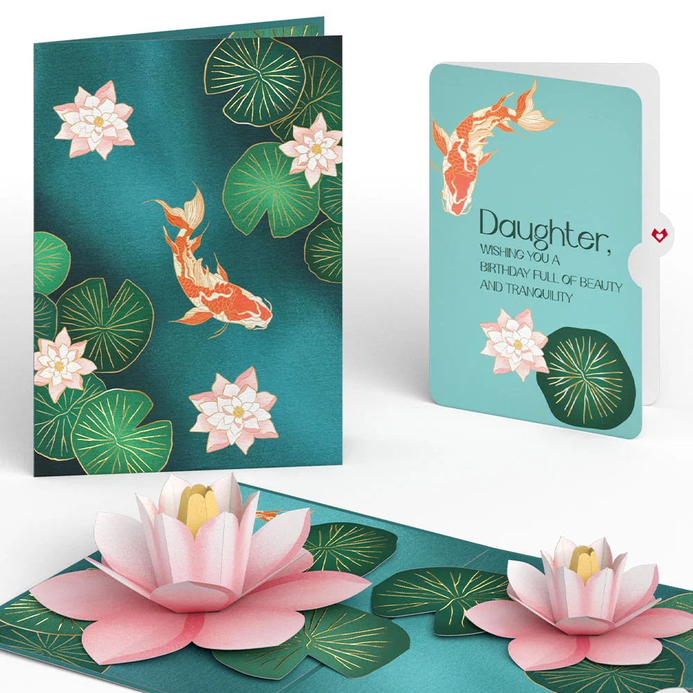 Lovepop Koi Fish and Lotus Birthday Pop-Up Card and Sentiment Set for Daughter