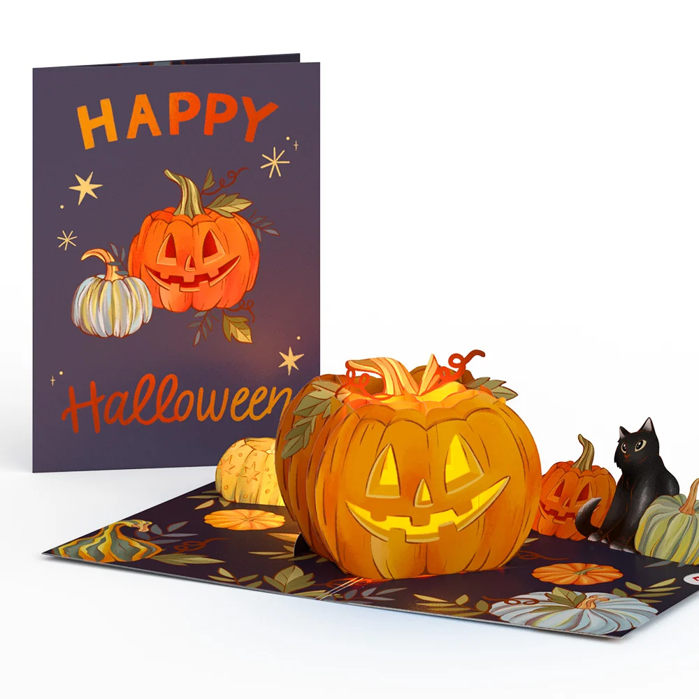 Lovepop Happy Halloween Pumpkin Light-Up Pop-Up Card - Image 3