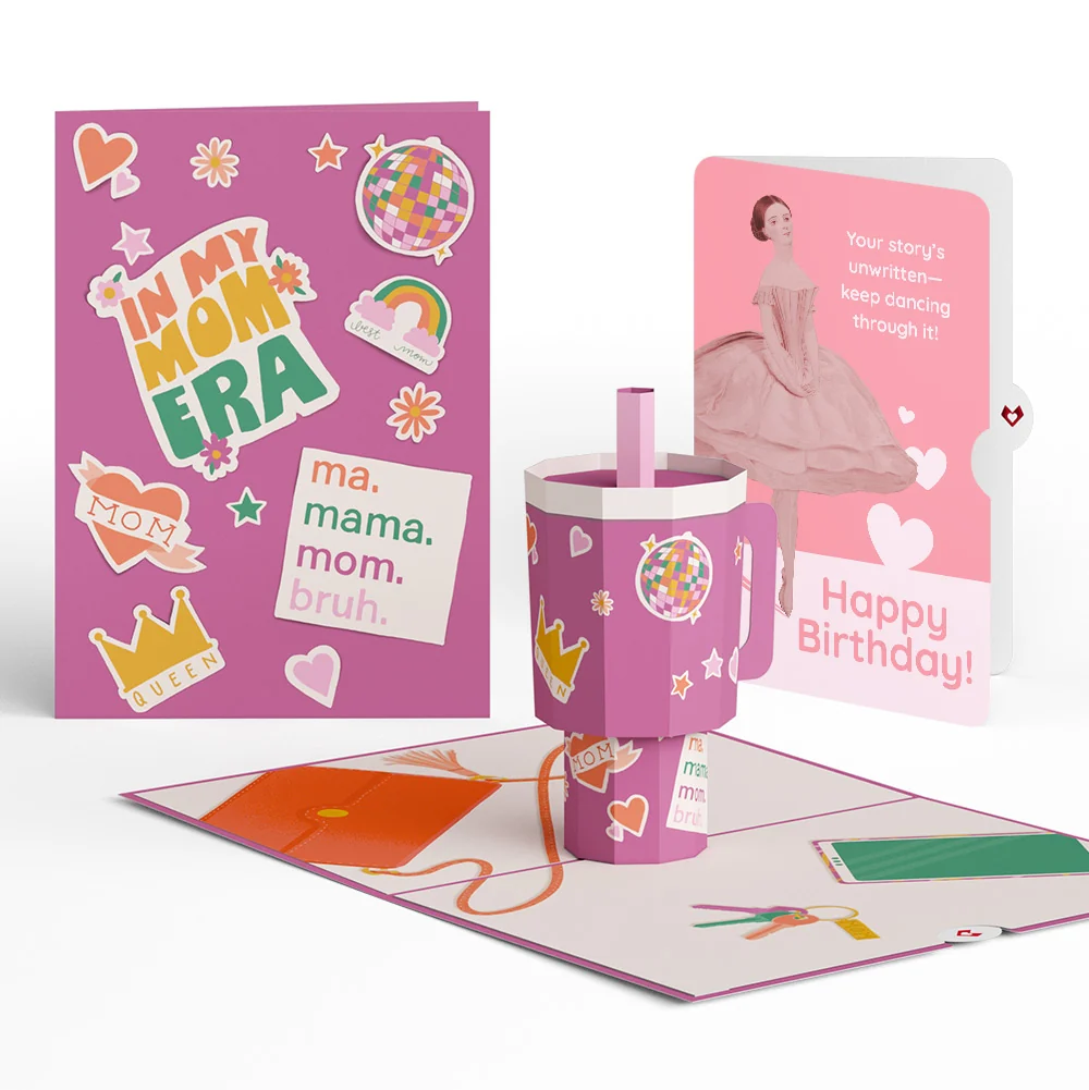 Lovepop Mom Era Tumbler Birthday Pop-Up Card and Dancing Through Life Sentiment Set