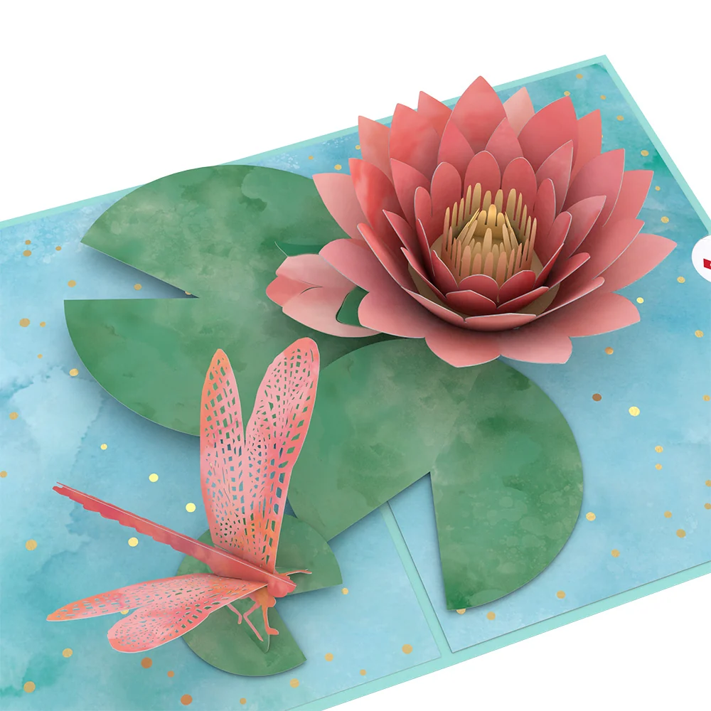 Lovepop Water Lily Dragonfly Mother's Day Pop-Up Card and Sentiment Set for Expecting Mom - Image 3