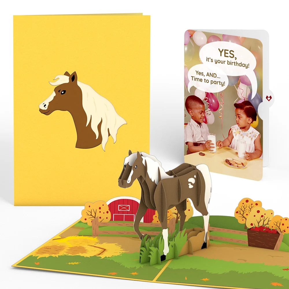 Lovepop Horse Birthday Pop-Up Card and Time to Party Sentiment Set