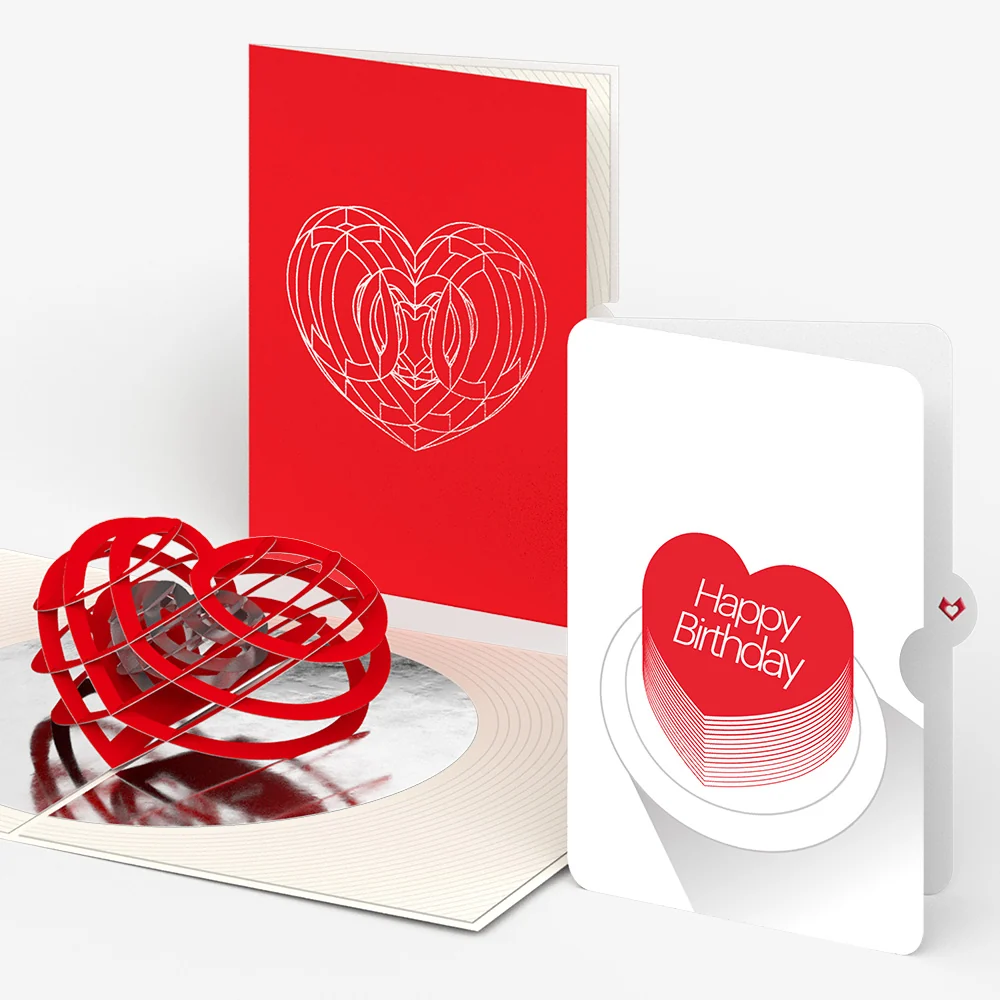 Lovepop OK Go: Love Pop-Up Card and Sweet Heart Birthday Sentiment Set