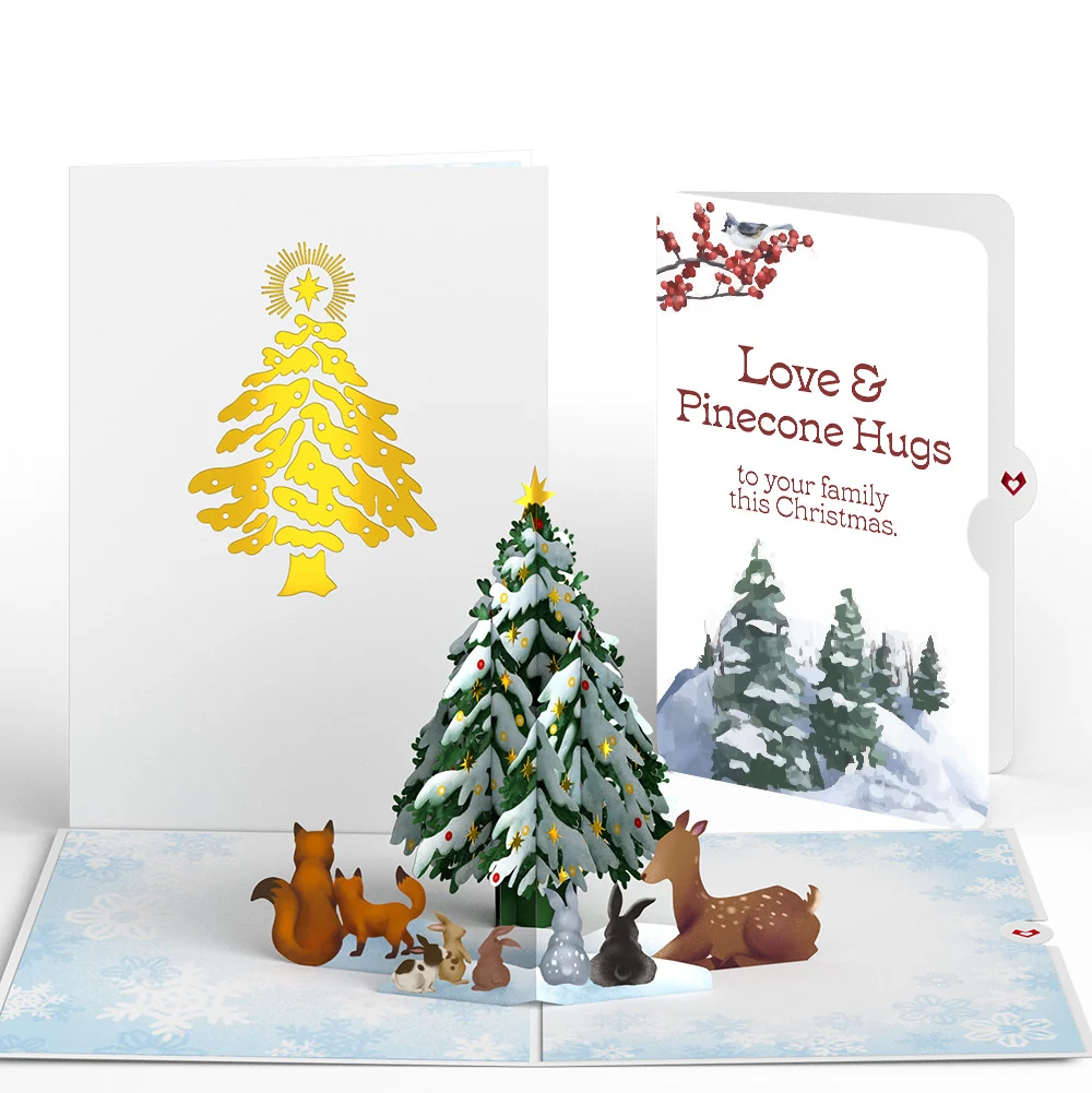 Lovepop Woodland White Christmas Pop-Up Card and Sentiment Set for Family