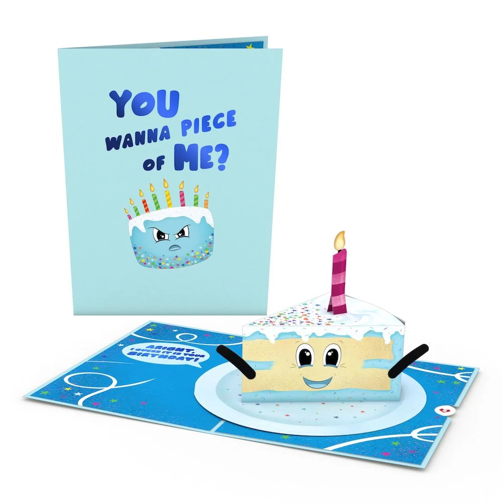 Lovepop Whimsical Birthday Cake Slice Pop-Up Card Candle