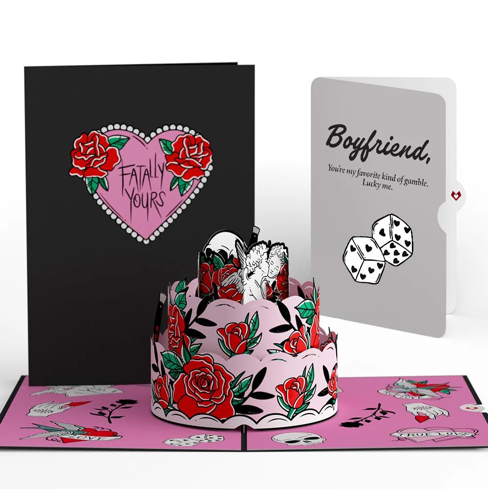 Lovepop Fatally Yours Love Pop-Up Card and Sentiment Set for Boyfriend