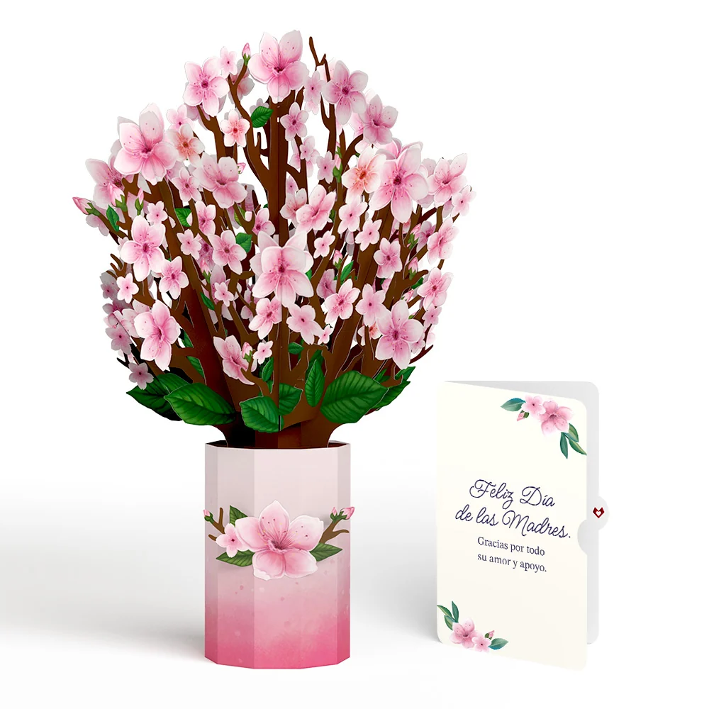 Lovepop Cherry Blossom Mother's Day Bouquet and Sentiment Set for Spanish Mom Vase