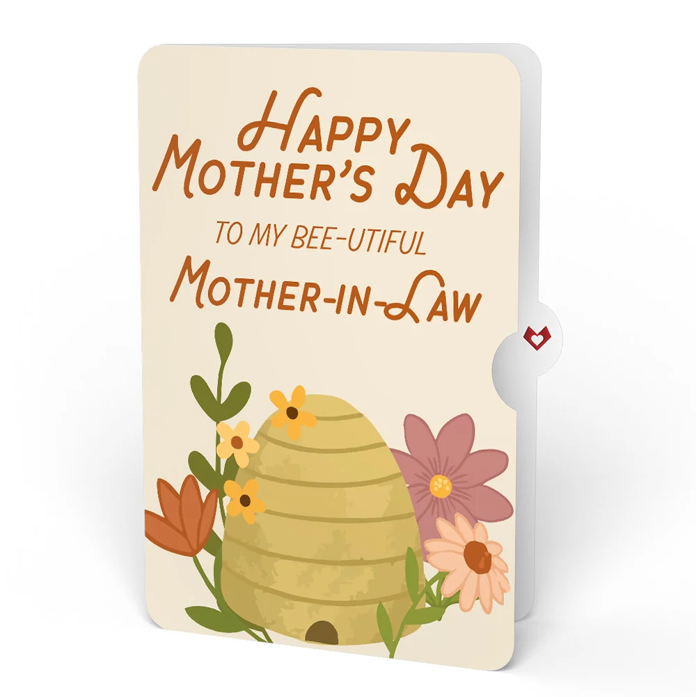 Lovepop Botanical Bee Mother’s Day HeartFelt Charm Card and Sentiment Set for Mother-in-Law Cream - Image 4