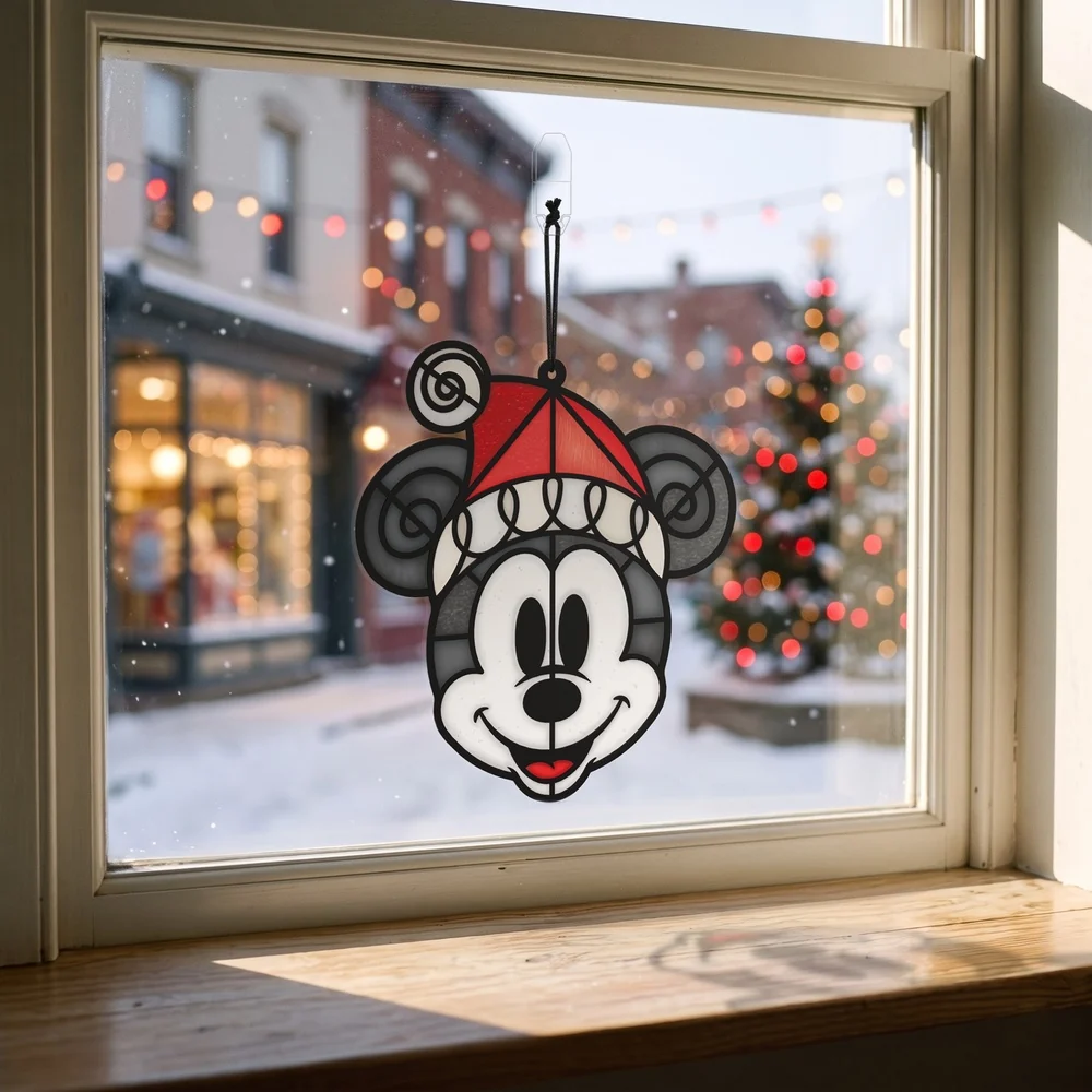 Lovepop Disney's Mickey Mouse Let's Get Merry Suncatcher Card Glass