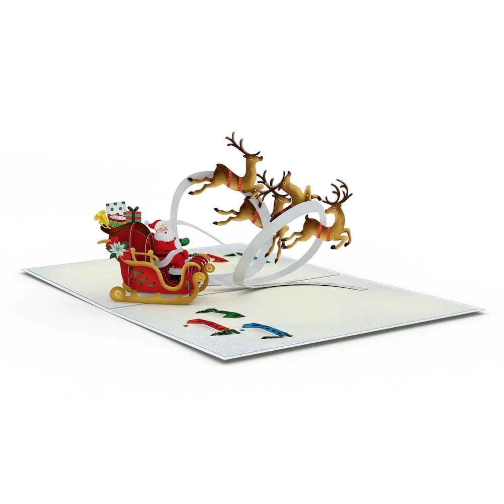 Lovepop Santa Sleigh and Reindeer Pop-Up Card - Image 3