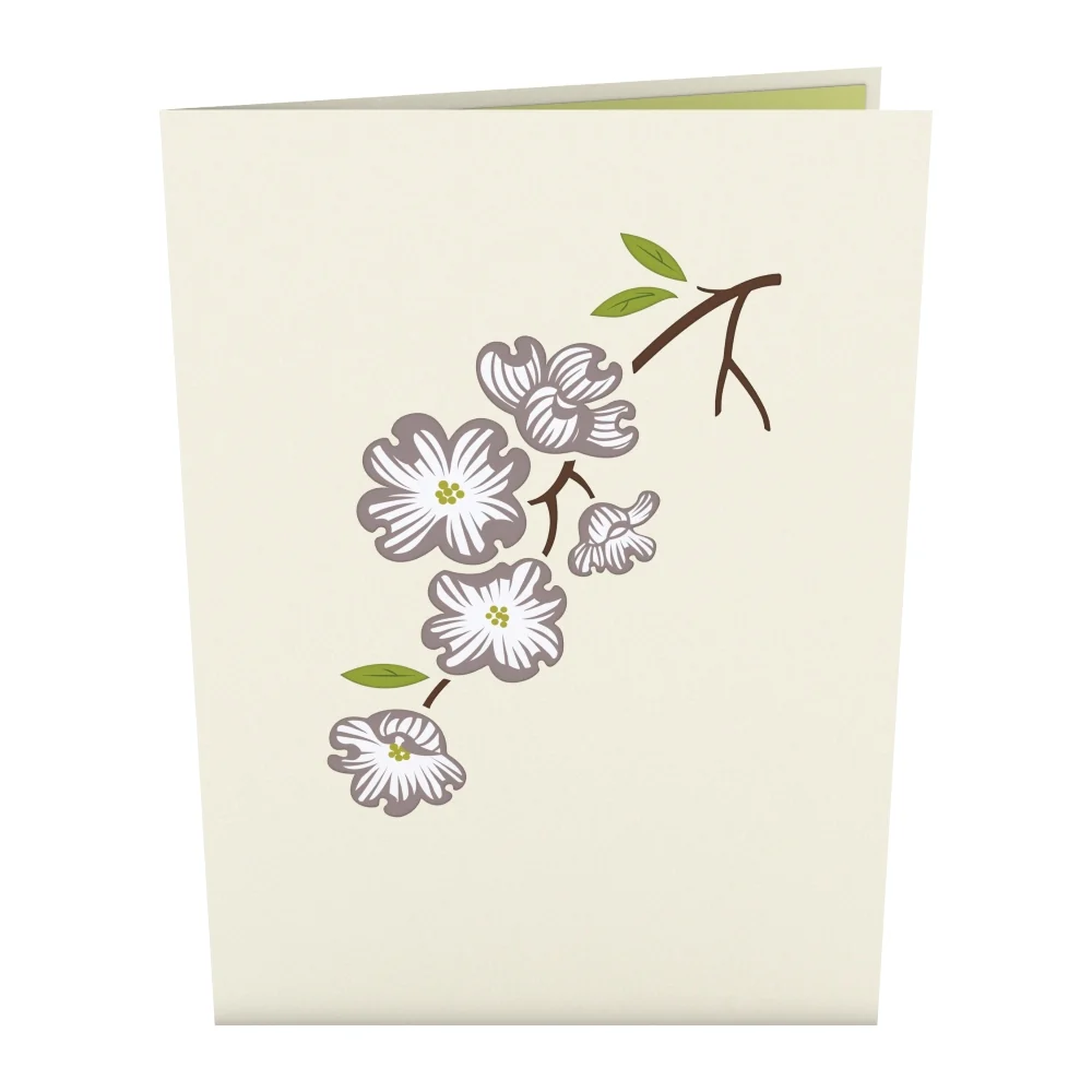Lovepop Dogwood Love Scene Gray Same Sex Female Pop-Up Card Cream - Image 3