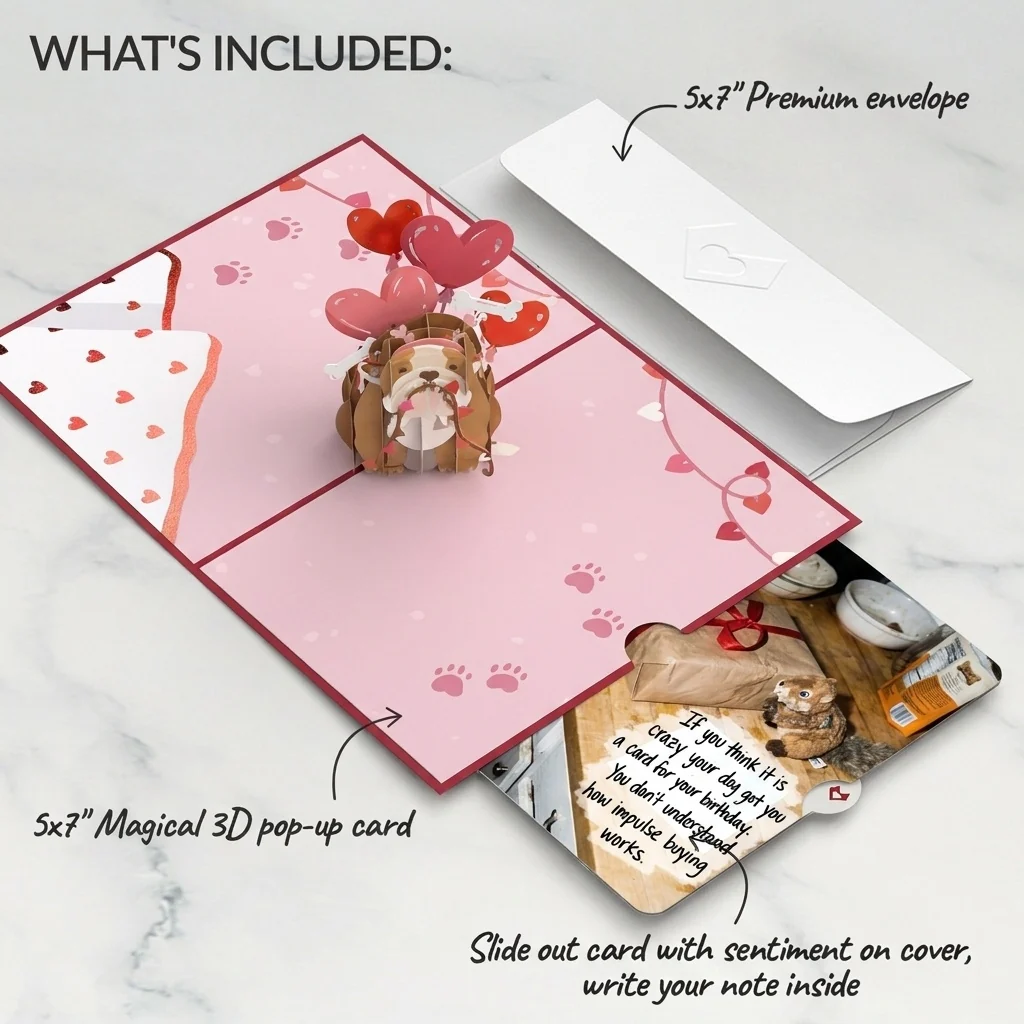 Lovepop Love Dog Birthday Pop-Up Card and Cake Impulse Buying Sentiment Set - Image 2