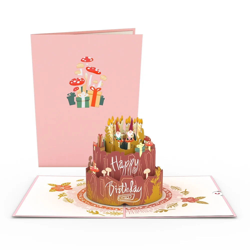 Lovepop Woodland Gnomes Birthday Cake Pop-Up Card Tea