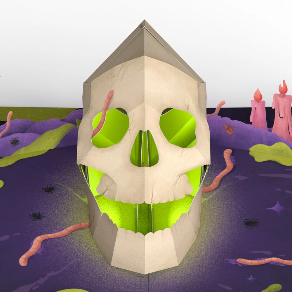 Lovepop Keep it Creepy Halloween Skull Music and Light Pop-Up Card and Sentiment Set for Kid Candle - Image 3