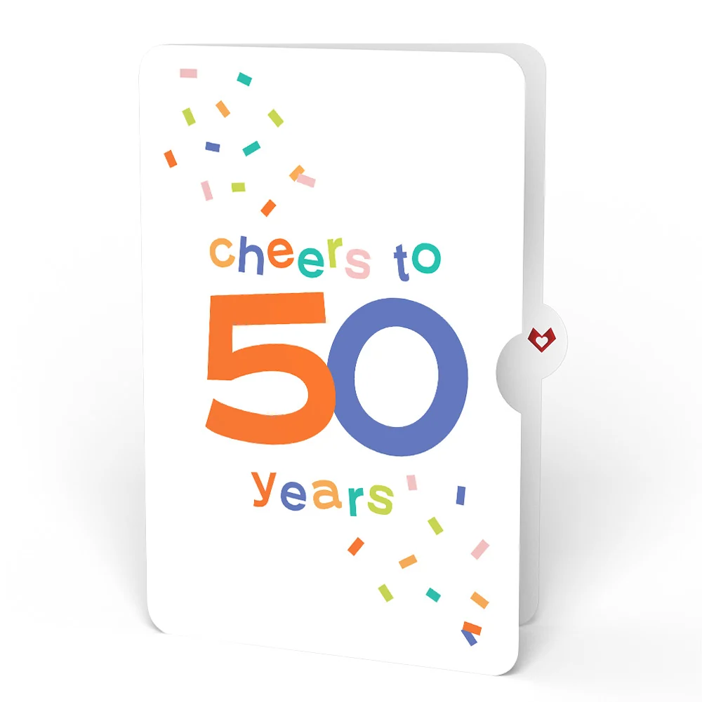 Lovepop Wishing You a Happy 50th Birthday Music and Lights Pop-Up Card and Confetti Cake Sentiment Set Candle - Image 4