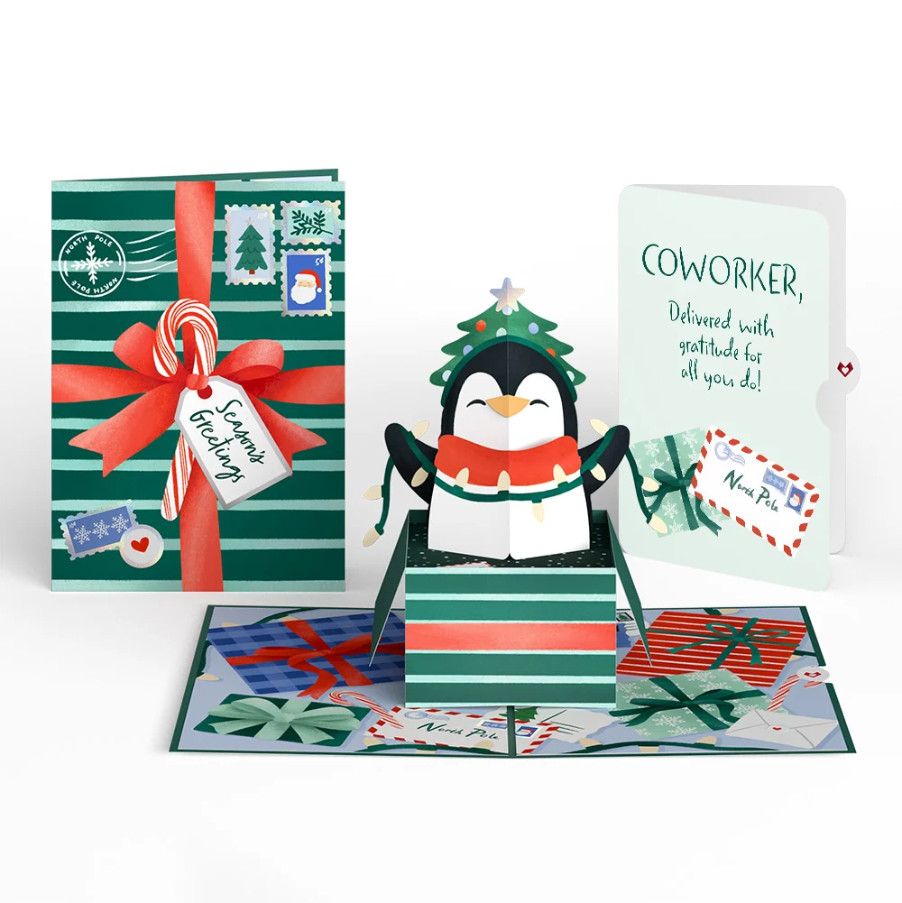 Lovepop Season's Greetings Penguin Surprise Pop-Up Card and Sentiment Set for Co-worker