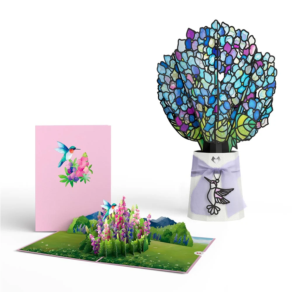 Lovepop Just Because Hummingbird Pop-Up Card & Suncatcher Bouquet Bundle