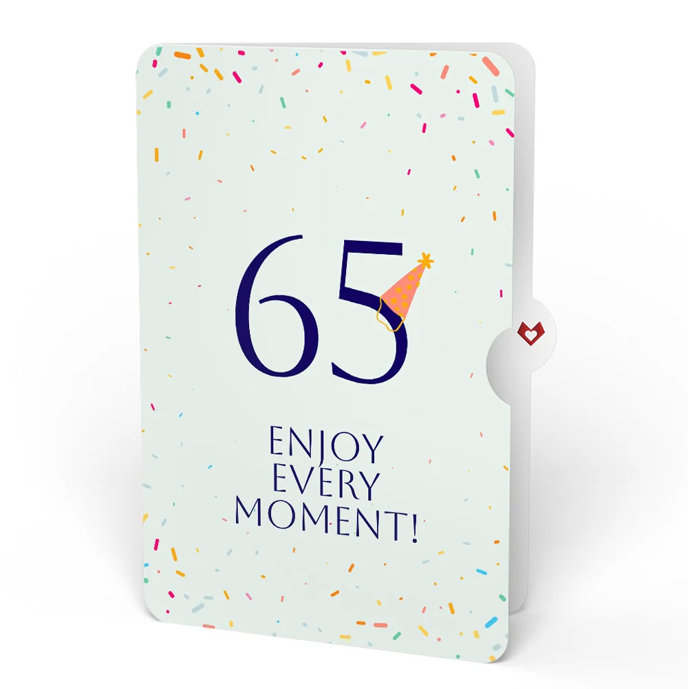 Lovepop Happy 65th Birthday Balloons Music and Lights Pop-Up Card and Party Hat Sentiment Set - Image 4