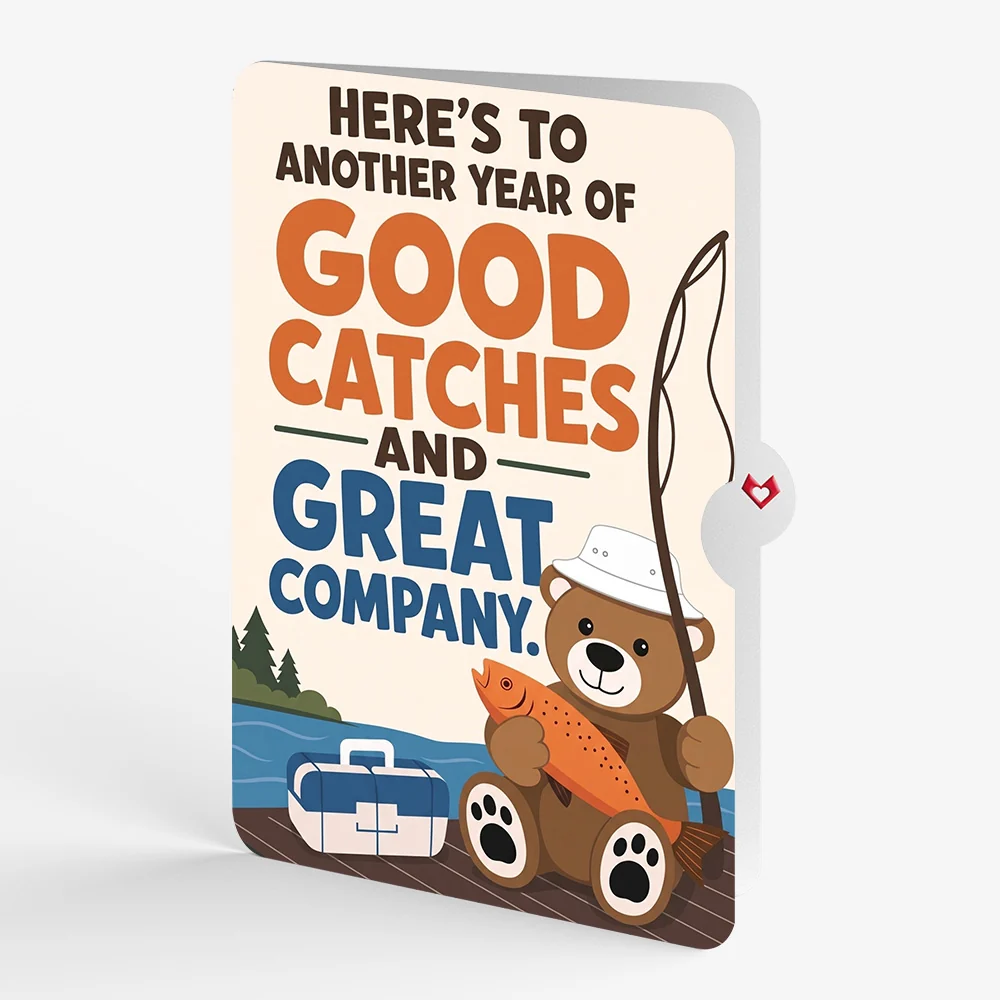 Lovepop Fishing Bear Birthday Pop-Up Card and Good Catches Sentiment Set - Image 4
