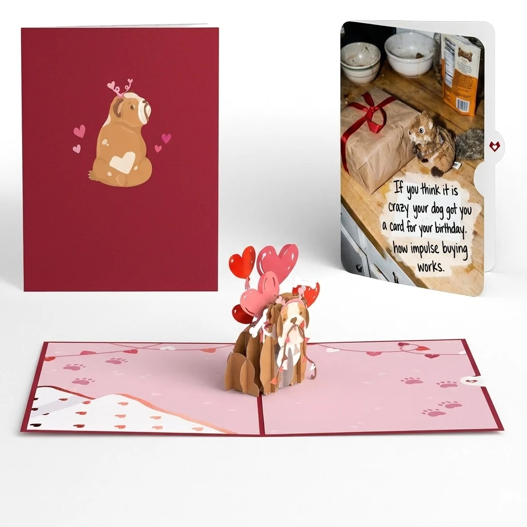 Lovepop Love Dog Birthday Pop-Up Card and Cake Impulse Buying Sentiment Set