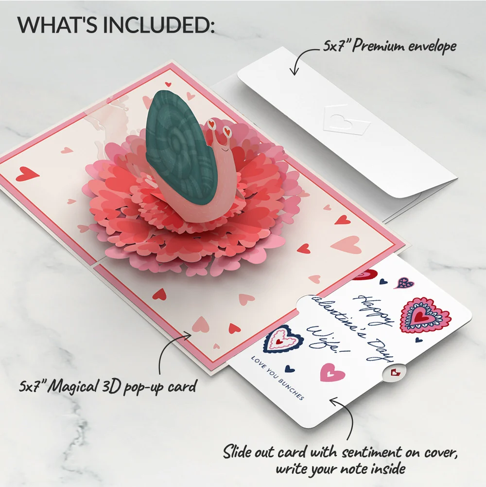Lovepop Love You Slow Much Snail Valentine Pop-Up Card and Sentiment Set for Wife - Image 2