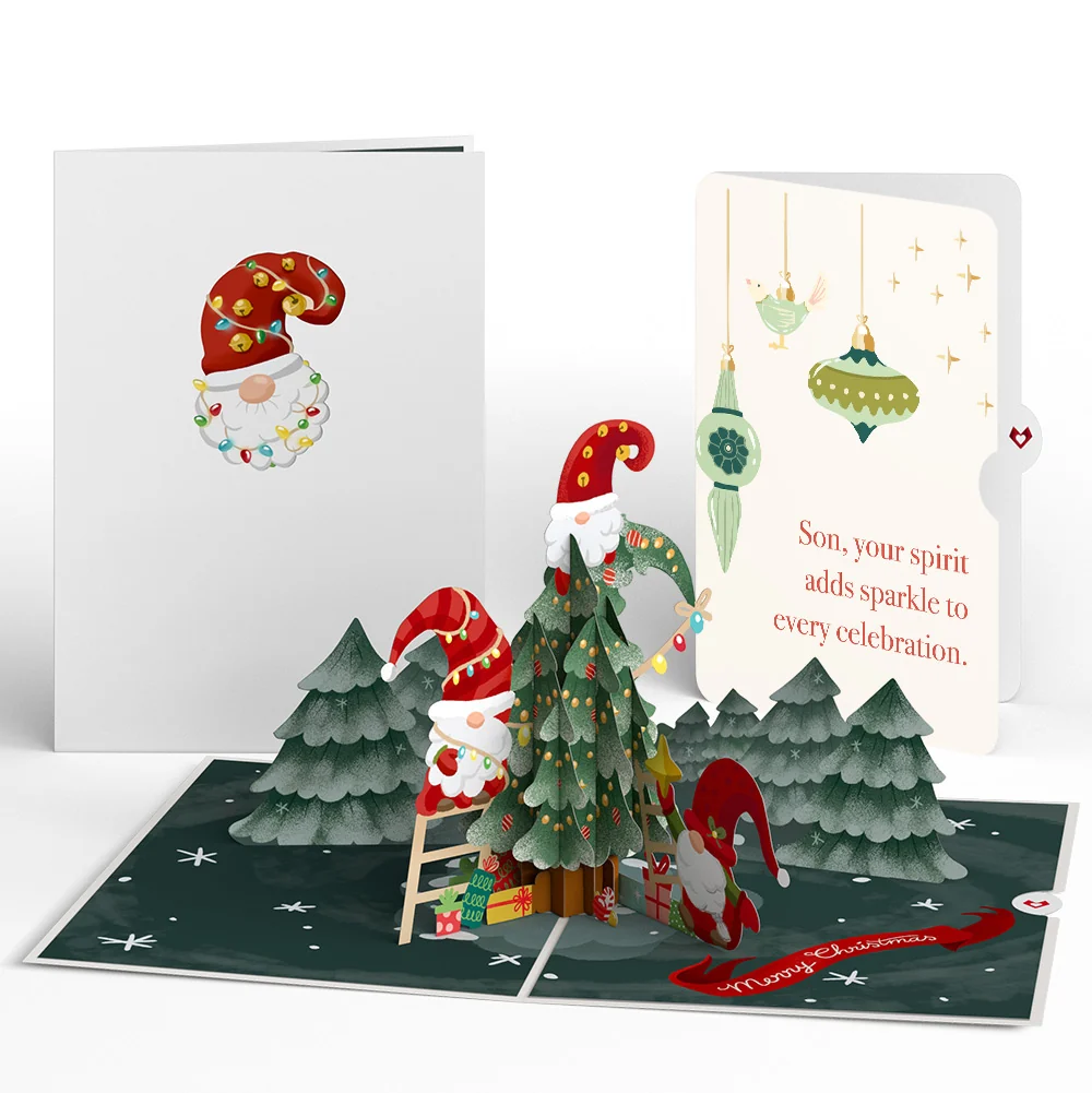 Lovepop Christmas Gnomes Pop-Up Card and Sentiment Set for Son Cream