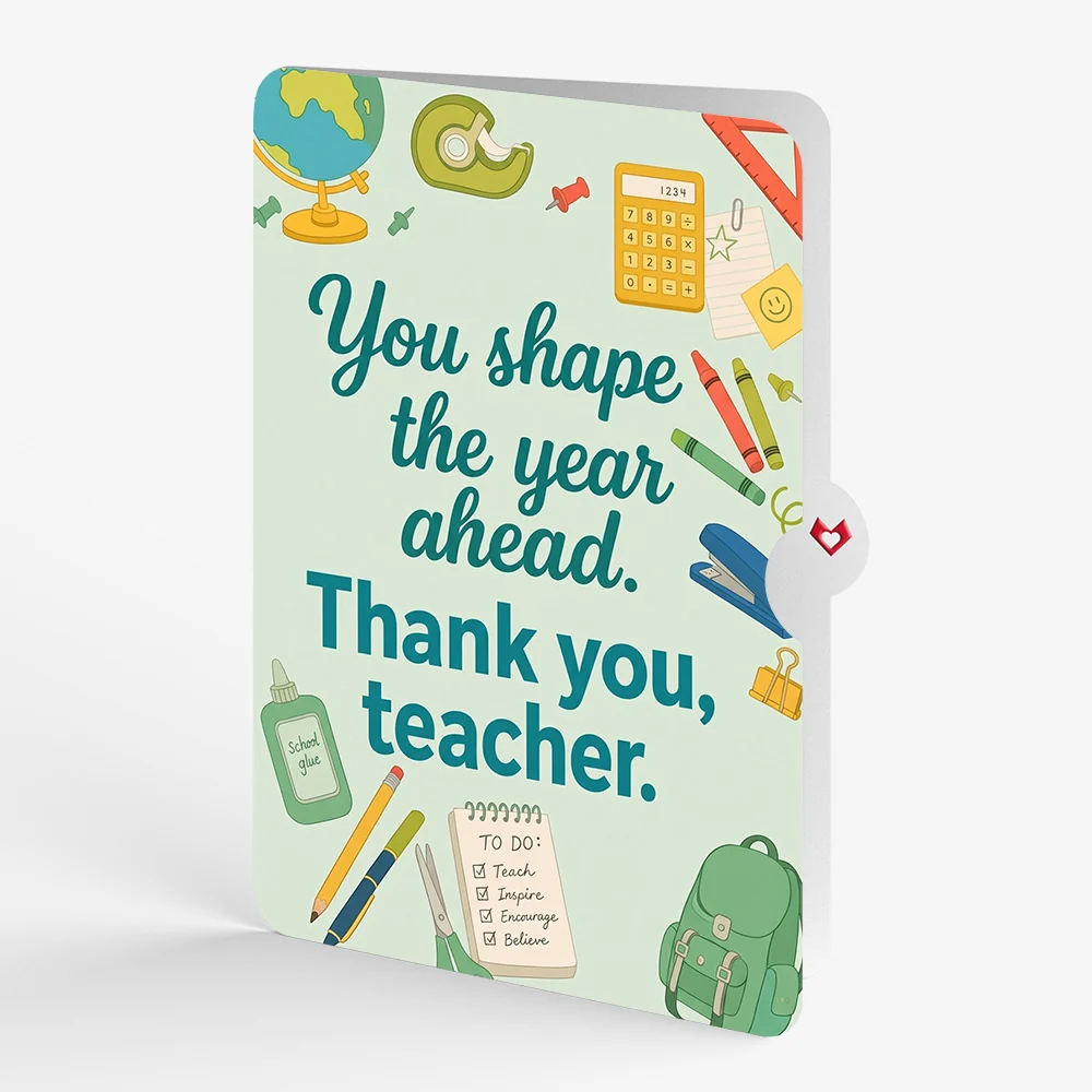 Lovepop Amazing Teacher Apple Thank You Pop-Up Card and Shape the Year Sentiment Set - Image 4