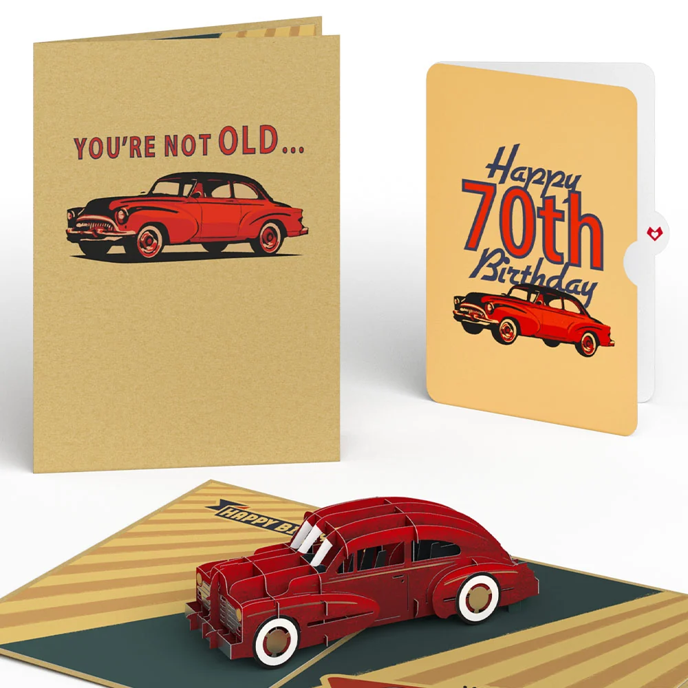 Lovepop Classic Car 70th Birthday Pop-Up Card and Sentiment Set