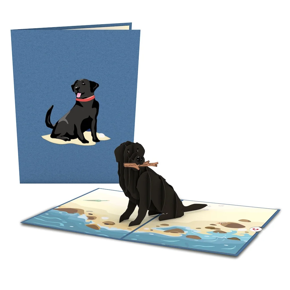 Lovepop Black Lab Pop-Up Card Bottle